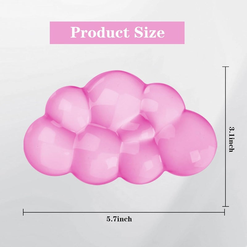 KEPUTAIER Gel Cloud Mouse Wrist Rest, Cute Wrist Support and Arm Support for Mouse Rest Typing Pain Relief，Suitable for Office/Computer/Laptop/Gaming (Transparent Pink) - Image 5